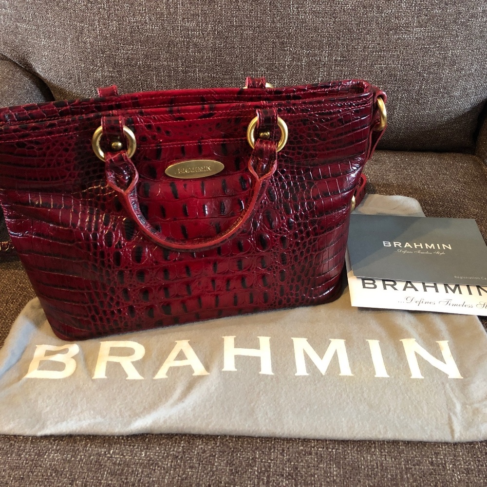 Brahmin Mini Alden Crimson Melbourne Bag